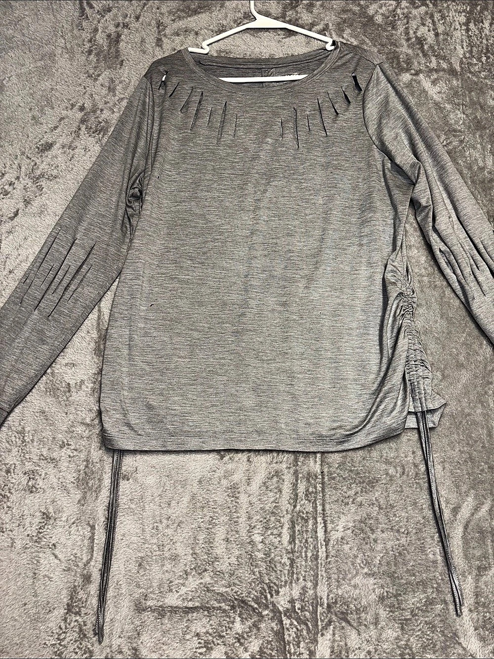 Avia Women's Gray Cutout Sleeve Top Size Medium